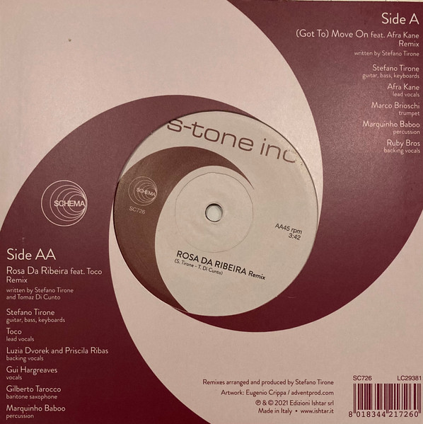 S-Tone Inc. Feat. Afra Kane & Feat. Toco - (Got To) Move On (Remix) / Rosa Da Ribeira (Remix) | Schema (SC726) - 2 S-Tone Inc. Feat. Afra Kane & Feat. Toco - (Got To) Move On (Remix) / Rosa Da Ribeira (Remix) | Schema (SC726) - 2