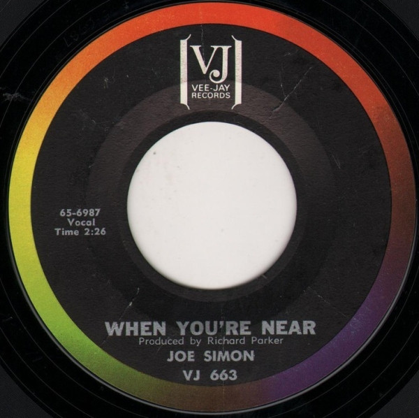 Joe Simon - When I'm Gone / When You're Near | Vee Jay Records (VJ 663) - 2