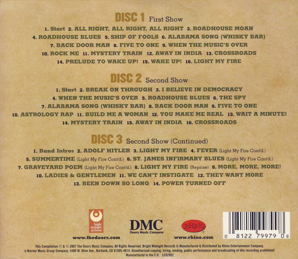 The Doors - Live In Boston 1970 | Bright Midnight Records (8122-79979-0) - 2