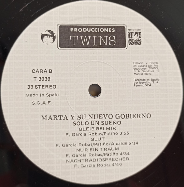 Marta Y Su Nuevo Gobierno - Soy Un Sueño | Producciones Twins (T 3036) - 4 Marta Y Su Nuevo Gobierno - Soy Un Sueño | Producciones Twins (T 3036) - 4