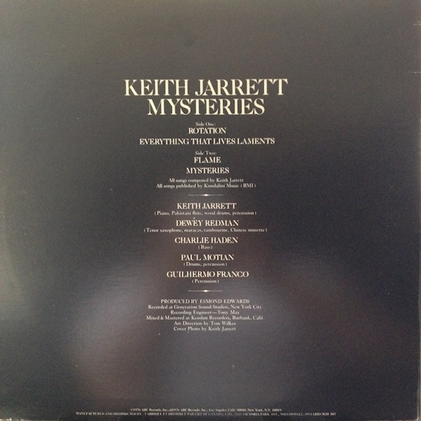 Keith Jarrett - Mysteries | ABC Impulse! (9027-9315) - 2