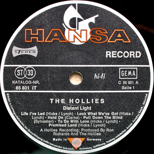 The Hollies - Distant Light | Hansa (85 801 IT) - 4