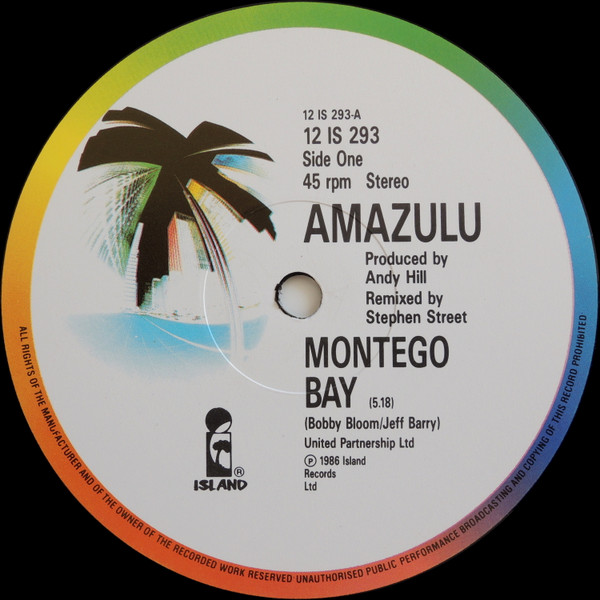 Amazulu - Montego Bay | Island Records (12 IS 293) - 2