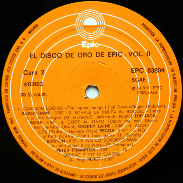 Various - Epic2 Presenta El Disco De Oro | Epic (EPC 83804) - 4