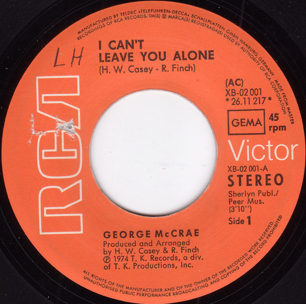George McCrae - I Can't Leave You Alone | RCA Victor (XB 02 001) - 3