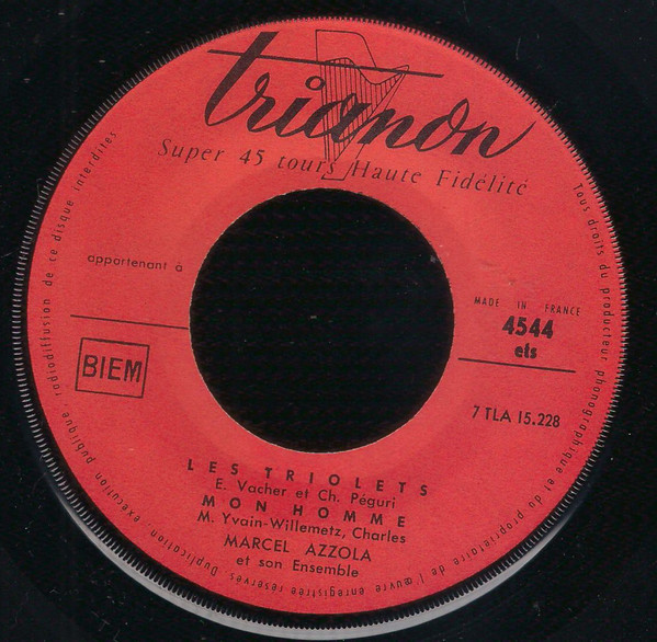 Marcel Azzola Et Son Ensemble - Les Triolets | Trianon (4544 ets) - 3