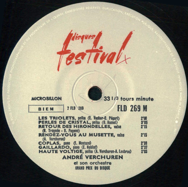 André Verchuren & Son Orchestre - Reine De Musette | Disques Festival (FLD 269) - 4 André Verchuren & Son Orchestre - Reine De Musette | Disques Festival (FLD 269) - 4