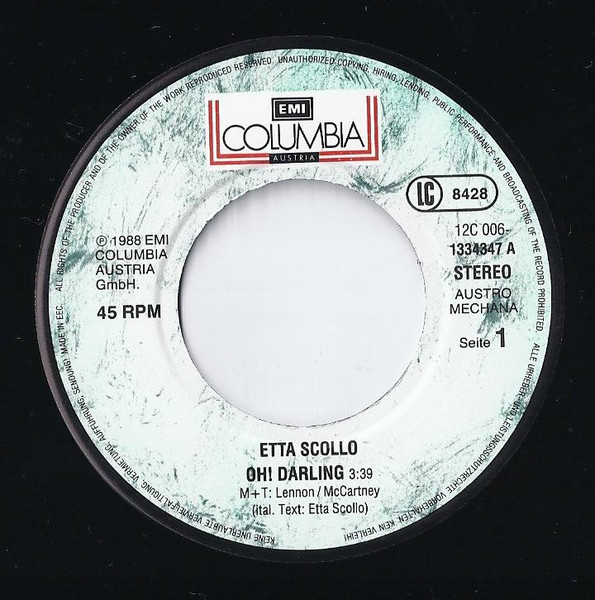 Etta Scollo - Oh! Darling! | EMI Columbia Austria (12C 006-1334347) - 3 Etta Scollo - Oh! Darling! | EMI Columbia Austria (12C 006-1334347) - 3