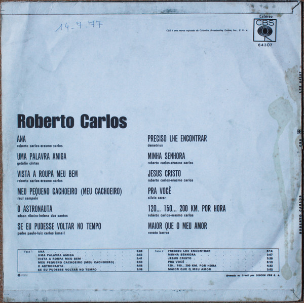 Roberto Carlos - Roberto Carlos | CBS (64307) - 2