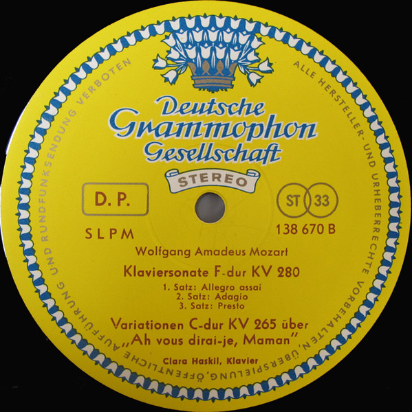 Wolfgang Amadeus Mozart , Clara Haskil , Festival Strings Lucerne , Rudolf Baumgartner - Konzert Für Klavier Und Orchester C-Dur KV 415 | Deutsche Grammophon (138 670 SLPM) - 3