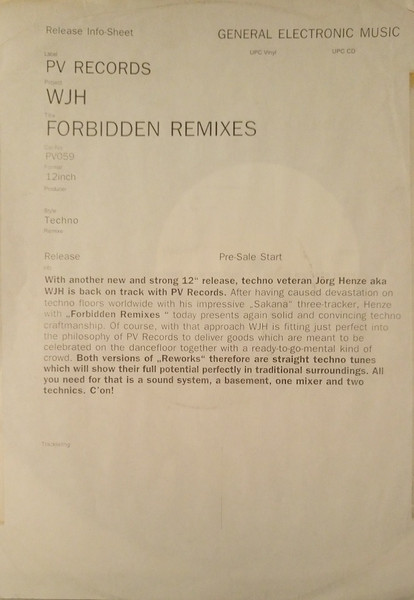 Jörg Henze - Forbidden Remixes | PV (PV060) - 4