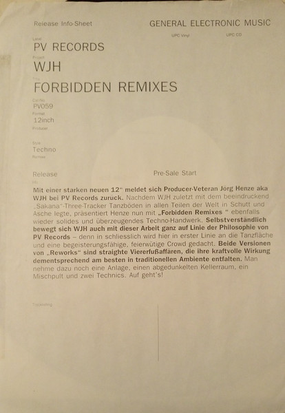 Jörg Henze - Forbidden Remixes | PV (PV060) - 3