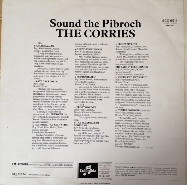 The Corries - Sound The Pibroch | Columbia (SCX 6511) - 2