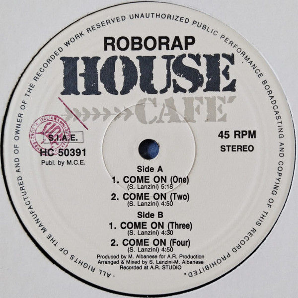 Roborap - Come On | House Café (HC 50391)