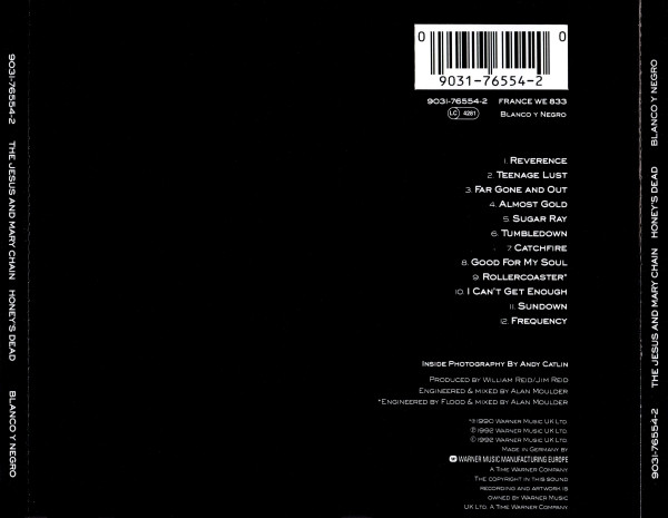 The Jesus And Mary Chain - Honey's Dead | Blanco Y Negro (9031-76554-2) - 2