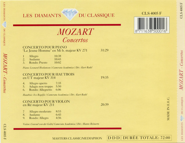 Wolfgang Amadeus Mozart - Concertos | Masters Classic (CLS 4005 F) - 2