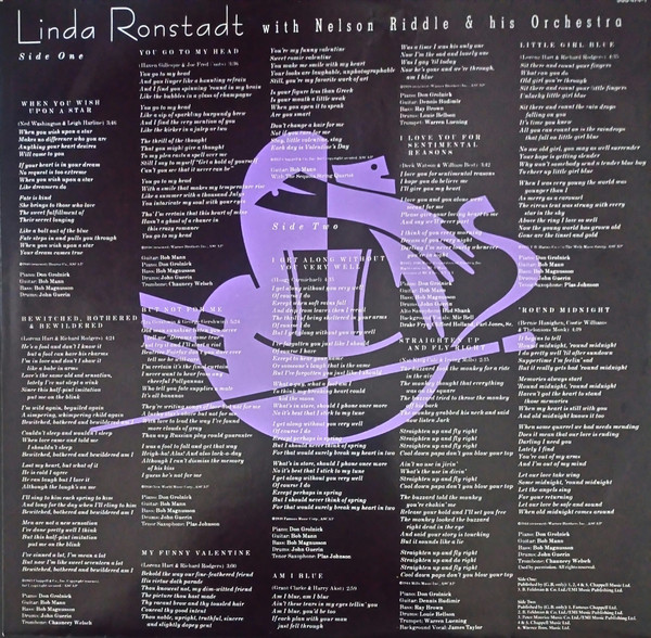 Linda Ronstadt With Nelson Riddle And His Orchestra - For Sentimental Reasons | Asylum Records (960 474-1) - 3 Linda Ronstadt With Nelson Riddle And His Orchestra - For Sentimental Reasons | Asylum Records (960 474-1) - 3