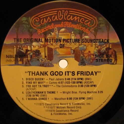 Various - Thank God It's Friday (The Original Motion Picture Soundtrack) | Casablanca (NBLP-7099) - 2