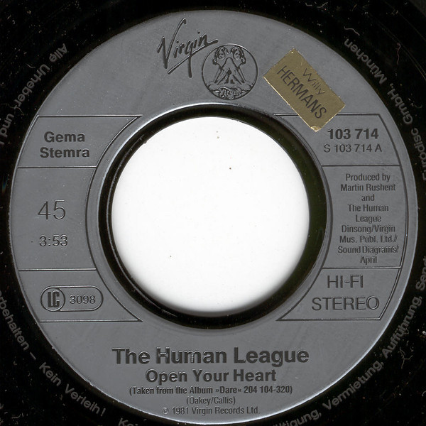 The Human League - Open Your Heart | Virgin (103 714) - 3