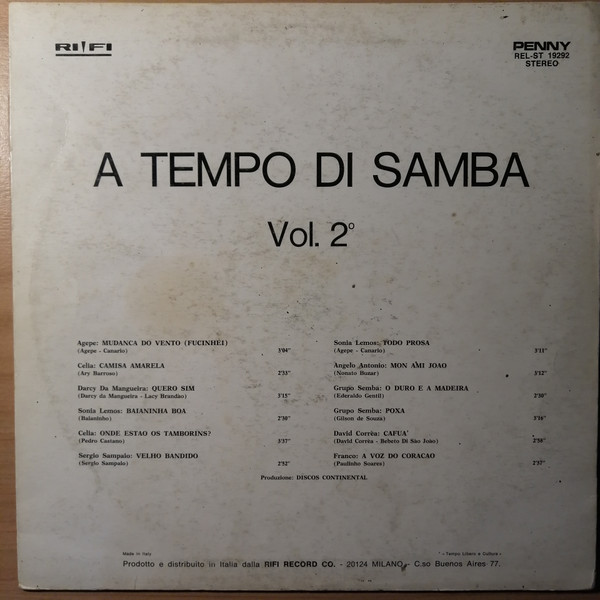 Various - A Tempo Di Samba Vol. 2 | Penny (REL-ST 19292) - 2 Various - A Tempo Di Samba Vol. 2 | Penny (REL-ST 19292) - 2