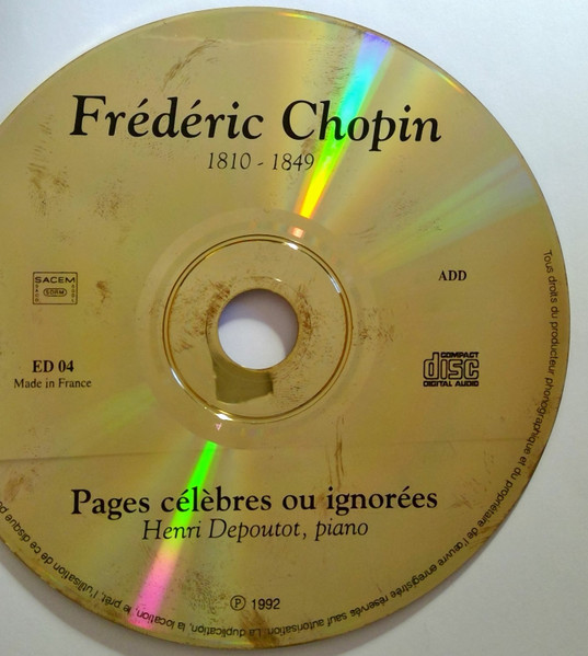 Frédéric Chopin , Henri Depoutot - Pages Célèbres Ou Ignorées | Not On Label (ED04) - 3