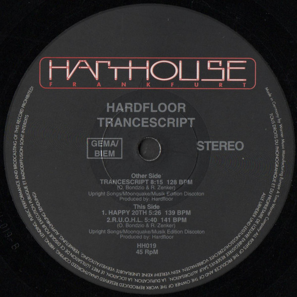 Hardfloor - Trancescript | Harthouse (HH019)