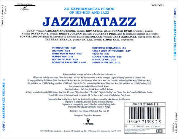 Guru - Jazzmatazz (Volume: 1) | Chrysalis (3 21998 2) - 2