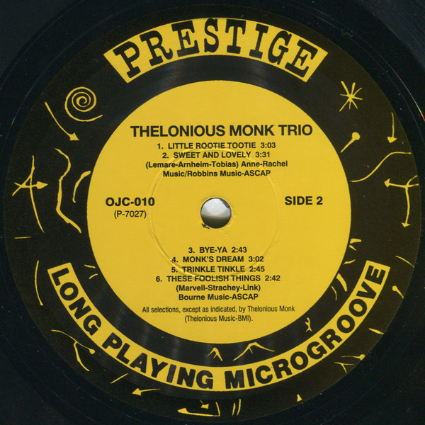 Thelonious Monk Trio - Thelonious Monk Trio | Original Jazz Classics (OJC-010) - 4 Thelonious Monk Trio - Thelonious Monk Trio | Original Jazz Classics (OJC-010) - 4