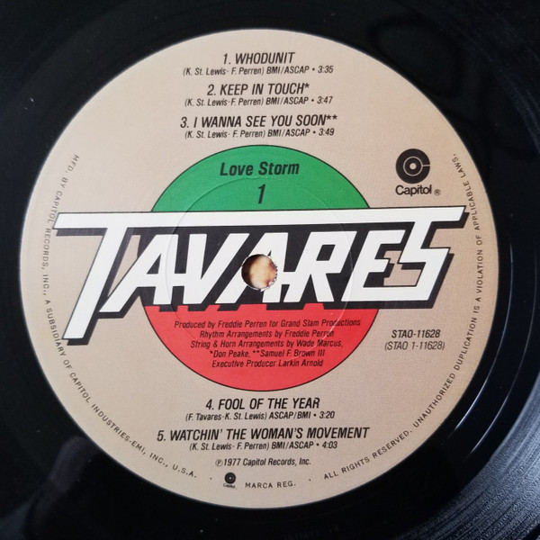 Tavares - Love Storm | Capitol Records (STAO-11628) - 3 Tavares - Love Storm | Capitol Records (STAO-11628) - 3