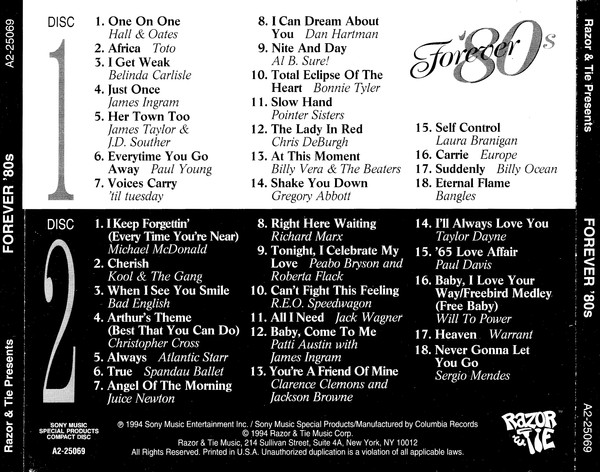 Various - Forever '80s | Razor & Tie (A2-25069) - 2 Various - Forever '80s | Razor & Tie (A2-25069) - 2