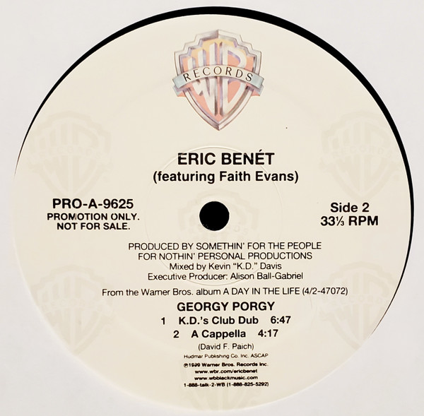 Eric Benét Featuring Faith Evans - Georgy Porgy | Warner Bros. Records (PRO-A-9625) - 2