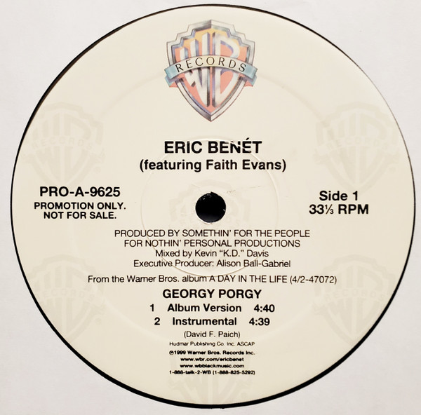 Eric Benét Featuring Faith Evans - Georgy Porgy | Warner Bros. Records (PRO-A-9625) - main