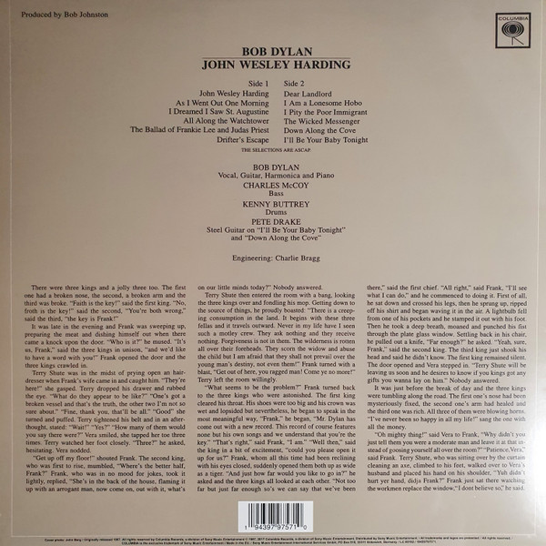 Bob Dylan - John Wesley Harding (Limited Edition - White Vinyl) [Vinyl] | Columbia (19439797571) - 3
