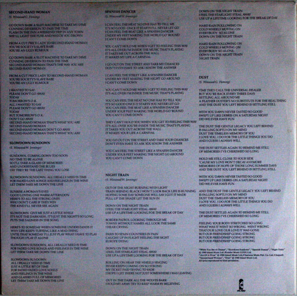 Steve Winwood - Arc Of A Diver | Island Records (I-203 207) - 4