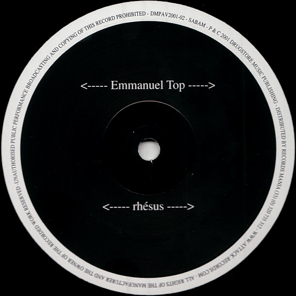 Emmanuel Top - Rhésus / Marguerite | Attack Records (DMPAV2001-02) - 2 Emmanuel Top - Rhésus / Marguerite | Attack Records (DMPAV2001-02) - 2