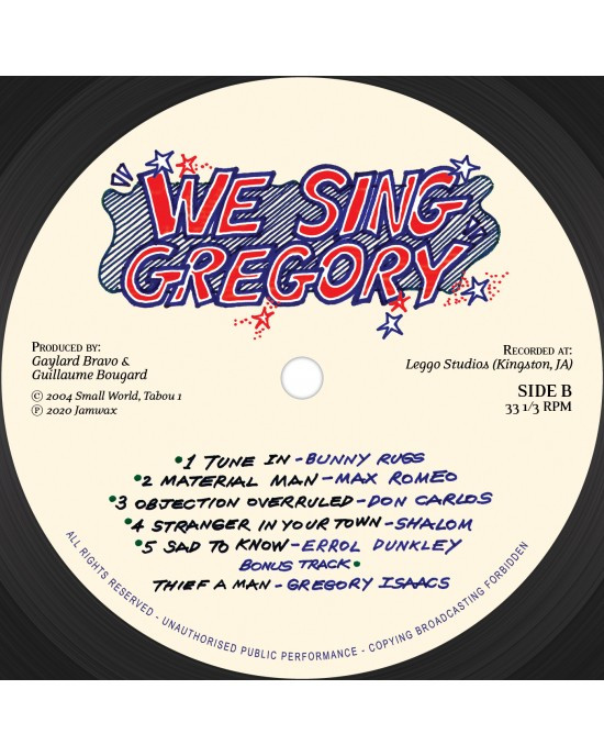 Various - We Sing Gregory | Jamwax (JAMWAX LP 08) - 4