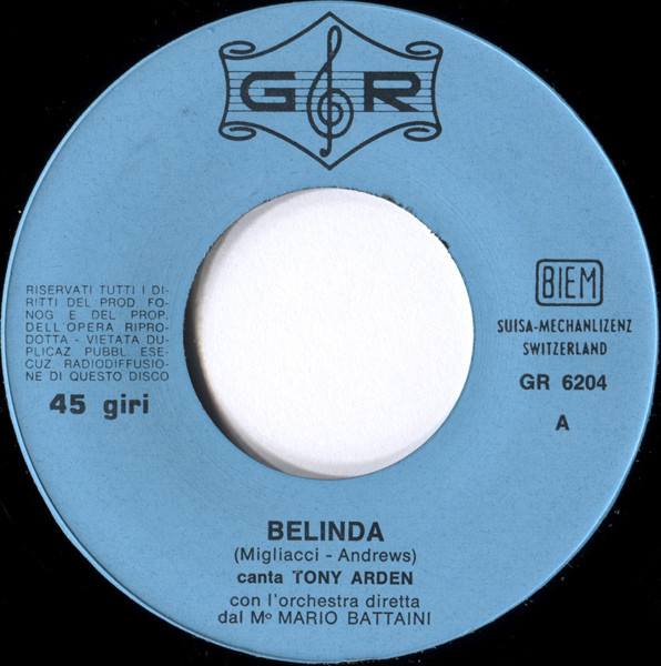 Tony Arden - Belinda / Pulcinella | GR (GR 6204) - 3