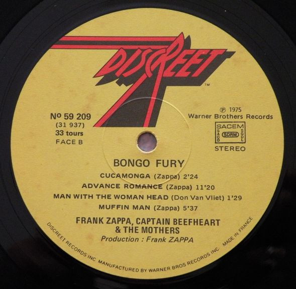 Frank Zappa / Captain Beefheart / The Mothers - Bongo Fury | DiscReet (59 209) - 2