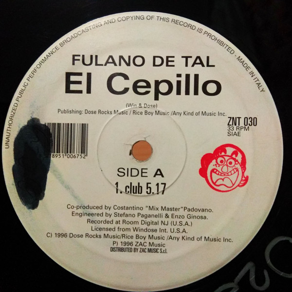 Fulano De Tal - El Cepillo | Zac International (ZNT 030) - main