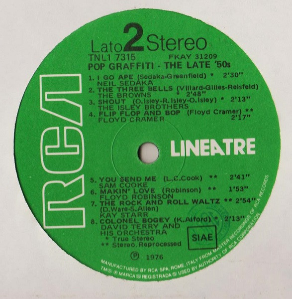 Various - Pop Graffiti - The Late '50's | RCA (TNL1-7315) - 4