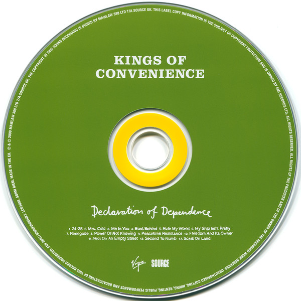 Kings Of Convenience - Declaration Of Dependence | Virgin (5099930684027) - 3