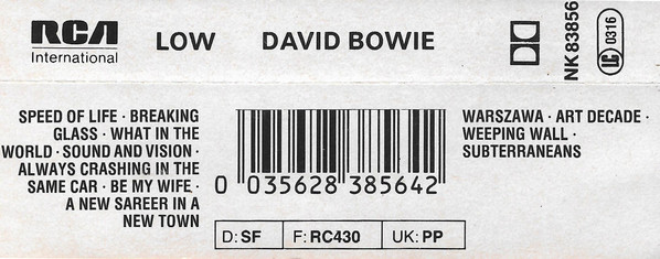 David Bowie - Low | RCA International (NK 83856) - 2