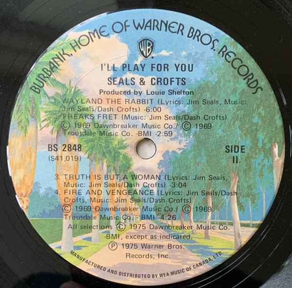 Seals & Crofts - I'll Play For You | Warner Bros. Records (BS 2848) - 4