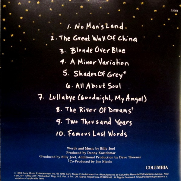 Billy Joel - River Of Dreams | Columbia (CK 53003) - 3