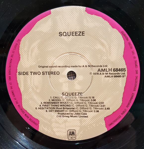 Squeeze - Squeeze | A&M Records (AMLH 68465) - 4
