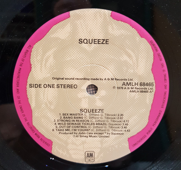 Squeeze - Squeeze | A&M Records (AMLH 68465) - 3