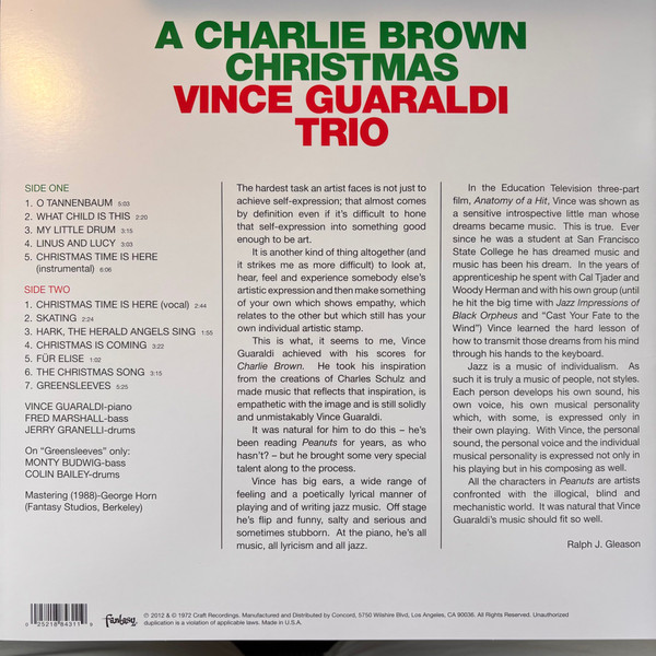 Vince Guaraldi Trio - A Charlie Brown Christmas | Fantasy (8431) - 2
