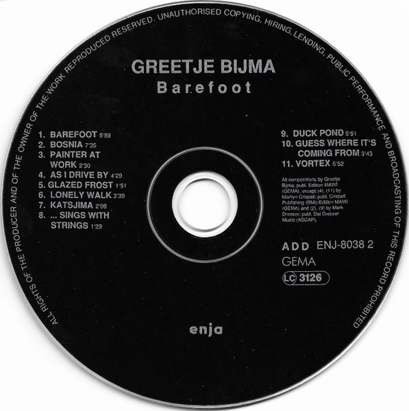 Greetje Bijma - Barefoot | Enja Records (ENJ-8038 2) - 3 Greetje Bijma - Barefoot | Enja Records (ENJ-8038 2) - 3