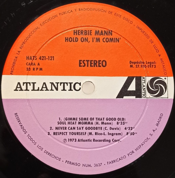 Herbie Mann - Hold On, I'm Comin' | Atlantic (HATS 421-121) - 3