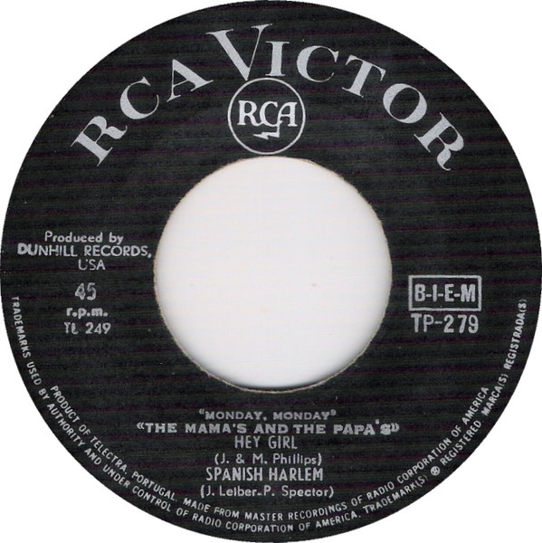 The Mamas & The Papas - Monday, Monday / California Dreamin' / Hey Girl / Spanish Harlem | RCA Victor (TP-279) - 4